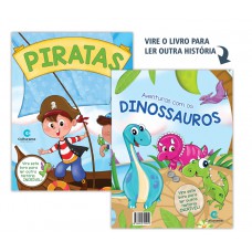 Livro Mega Histórias 2 em 1 Piratas e Dinossauros