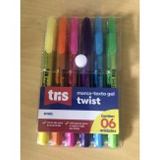 MARCA TEXTO TRIS GEL TWIST 6COR CJTO