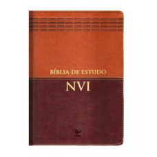 Bíblia de estudo NVI - Caramelo e marrom escuro - Capa luxo