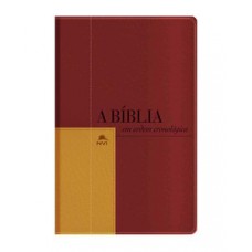 Bíblia em ordem cronológica - NVI - Capa Luxo - Vermelho/mostarda