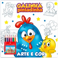 Arte e Cor com lápis de cor Galinha Pintadinha