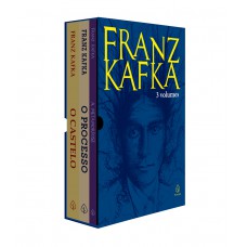 Box Franz Kafka com 3 livros, bloco de anotações e marcador de páginas