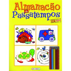 Almanacão de passatempo com lápis de cor