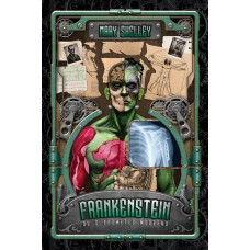 FRANKENSTEIN OU O PROMETEU MODERNO - Edição de luxo: reserva de verniz, alto relevo, fitilho, cabeceado e trilateral verde