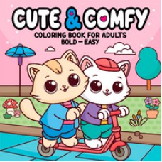 Cute & comfy Coloring Book for Adults - Bold Easy - Livro de Colorir Adulto