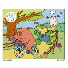 BOB CUTE – PRIMAVERA - Livro com ilustrações fofas e originais para pintar, páginas destacávei, checklist de pintura e página com teste de cores - papel 180gr