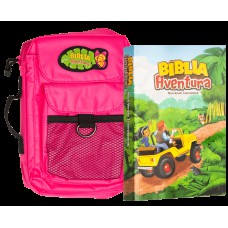 Bíblia Aventura para crianças, NVI, edição especial com bolsa rosa, Leitura Perfeita