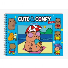 Cute & Comfy Série BIG - Capivaras: Livro de Colorir Adulto - Capa Dura Holográfica Cute & Comfy Série BIG - Capivaras: Livro de Colorir Adulto - Capa Dura Holográfica