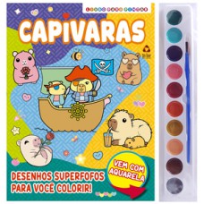 Capivaras Livro para Pintar com Aquarela