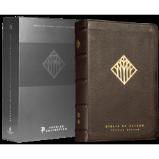 Bíblia de estudo Thomas Nelson, NVI, capa em couro legítimo marrom, Leitura Perfeita, Premier Collection | Bíblia com mais de 50 mil recursos