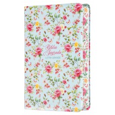Bíblia NVI Letra Grande, Couro-soft com trilateral decorada, Flores, maximalista, Leitura Perfeita