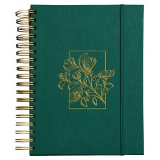 Meu plano perfeito, planner sem data, capa verde tecido sobre capa dura | Planner 2026