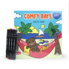 Comfy Days - Livro de Colorir com 4 Canetinhas Comfy Days - Livro de Colorir com 4 Canetinhas