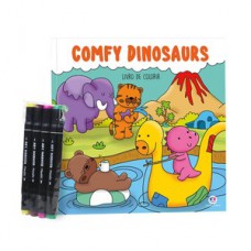 Comfy Dinosaurs - Livro de Colorir com 4 Canetinhas Comfy Dinosaurs - Livro de Colorir com 4 Canetinhas