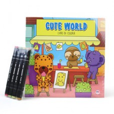 Cute World - Livro de Colorir com 4 Canetinhas Cute World - Livro de Colorir com 4 Canetinhas