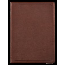Bíblia ACF com referências cruzadas e palavras de Jesus em azul, Couro-soft mogno, Letra grande, Leitura Perfeita