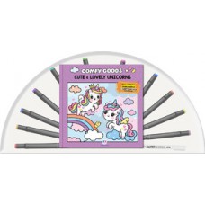 Cute and lovely unicorns - Livro para colorir com 12 canetinhas Cute and lovely unicorns - Livro para colorir com 12 canetinhas
