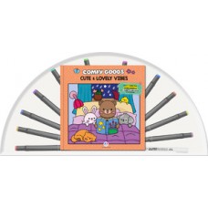 Cute and lovely vibes - Livro para colorir com 12 canetinhas Cute and lovely vibes - Livro para colorir com 12 canetinhas