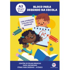 Bloco para Desenho A3 180g - 20 Folhas brancas Bloco para Desenho A3 180g - 20 Folhas brancas
