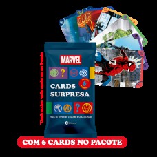 Pacote Com 6 Cards Colecionáveis Marvel