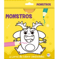 Monstros - 2 livros de colorir sanfonados