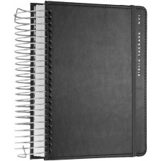 Bíblia NVI com Espaço para Anotações central, Capa dura cinza com elástico, Espiral, Leitura Perfeita