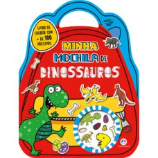 Minha mochila de dinossauros com adesivos e para colorir
