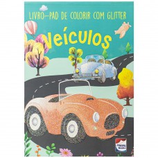 Livro-pad de colorir com Glitter: Veículos Livro-pad de colorir com Glitter: Veículos