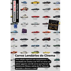 Carros Lendários do Cinema (Versão lisa, sem dobras, enviada em tubo protetor) - Superpôster Sucesso das Telas Carros Lendários do Cinema (Versão lisa, sem dobras, enviada em tubo protetor) - Superpôster Sucesso das Telas