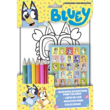 Bluey Colorindo com Adesivos
