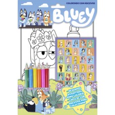 Bluey Colorindo com Adesivos