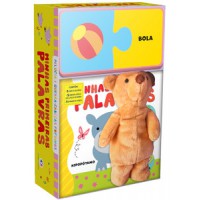 Minhas primeiras palavras - Livro com pelúcia e quebra-cabeça