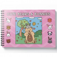 Cute Bears Bunnies - 50 Ilustrações Exclusivas - Capa Dura Rosa Cute Bears Bunnies - 50 Ilustrações Exclusivas - Capa Dura Rosa