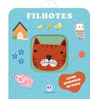 Filhotes - Livro sensorial de pano para bebês