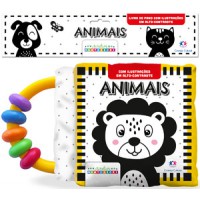Animais - Livro de alto contraste com chocalho - Coleção Montessori Animais - Livro de alto contraste com chocalho - Coleção Montessori