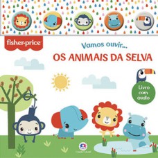Fisher-Price - Vamos ouvir os animais da selva - Livro sonoro com botão de silicone