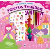 Princesas encantadas - Kit livro com lapiseira, lápis borracha e adesivos