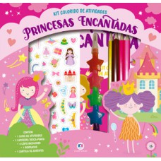 Princesas encantadas - Kit livro com lapiseira, lápis borracha e adesivos