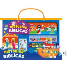 Histórias bíblicas - Livro maleta divertida com lápis e cartela de adesivos