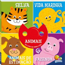 Um Livro de girar 4 em 1: Animais