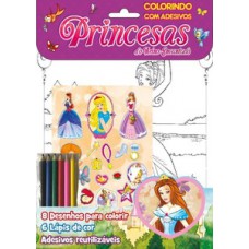 Princesas do reino encantado - Colorindo com adesivos