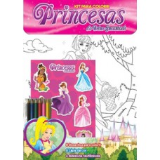 Princesas do reino encantado - Colorindo com adesivos