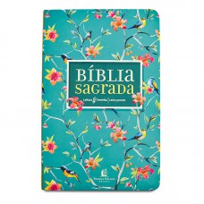 Bíblia NVI, Couro Soft, Flores, Letra Grande, Leitura Perfeita