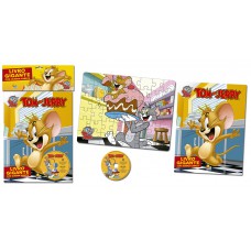 Livro gigante com quebra-cabeça: Tom and Jerry